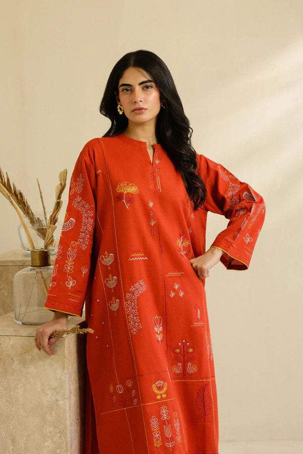 Stitched 2 Piece - Embroidery Self Jacquard Suit