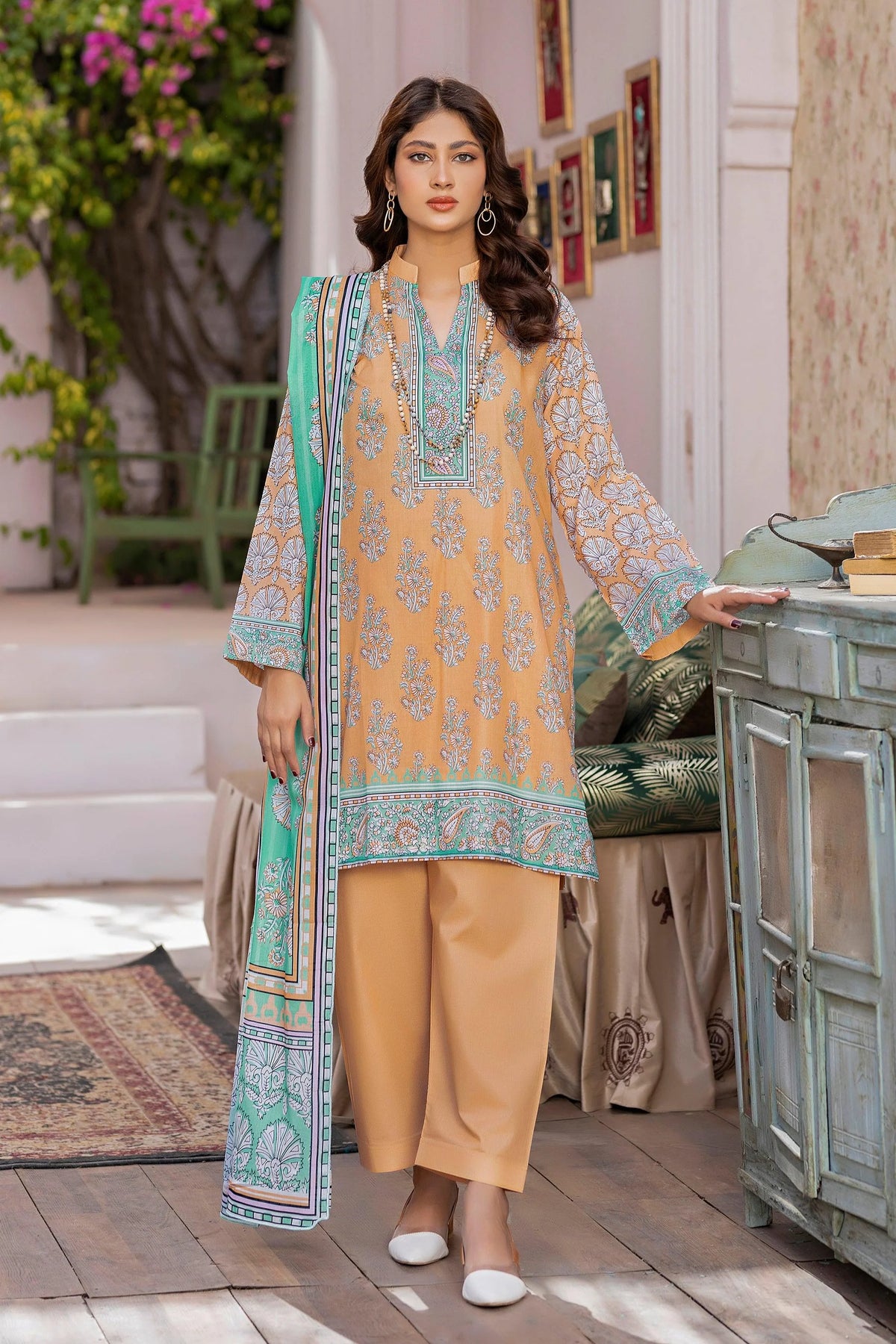 Unstitched 3 Piece - Printed Lawn