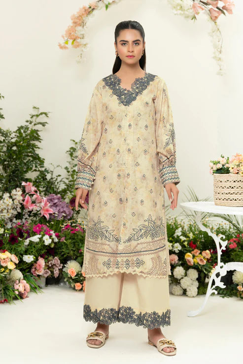 2 Piece - Unstitched Embroidered Lawn