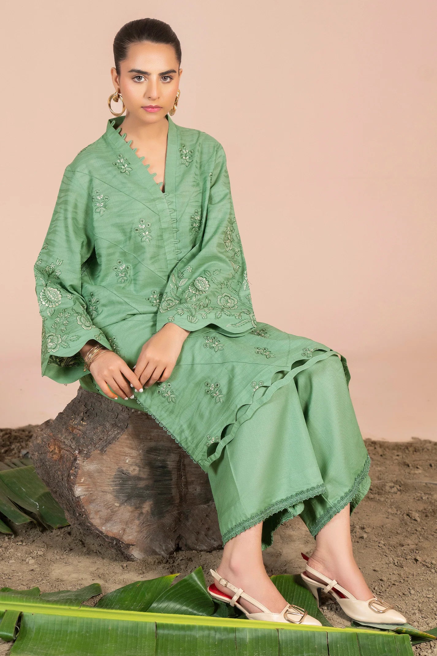 2 Piece - Unstitched Embroidered Lawn