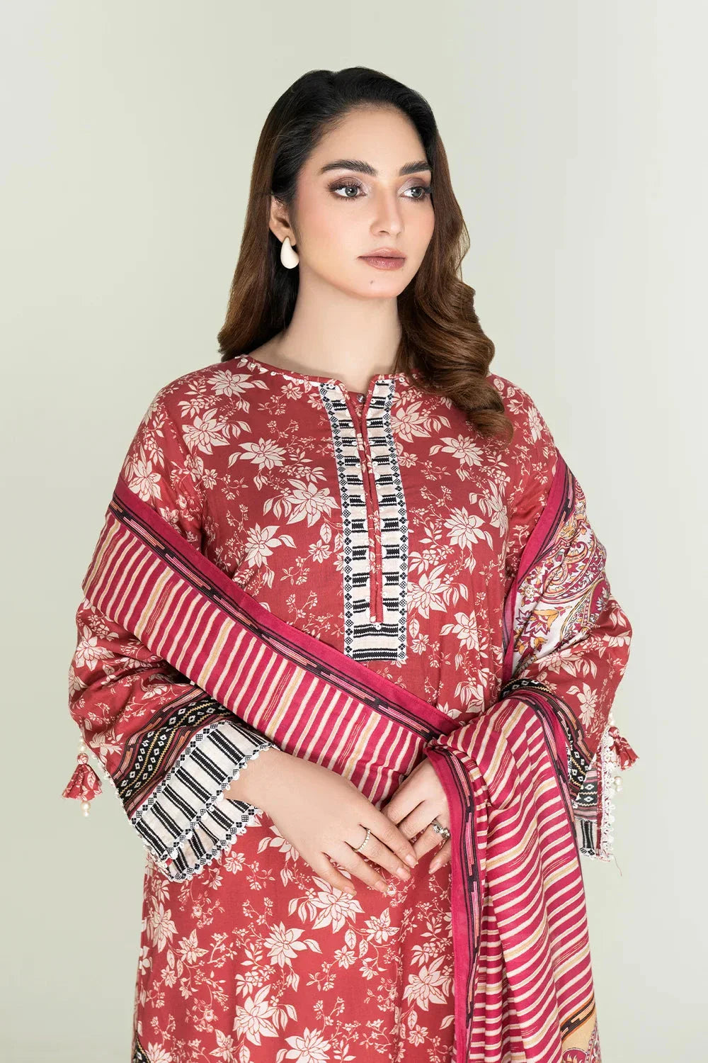 Stitched 2 Piece - Printed Lawn Shirt & Dupatta