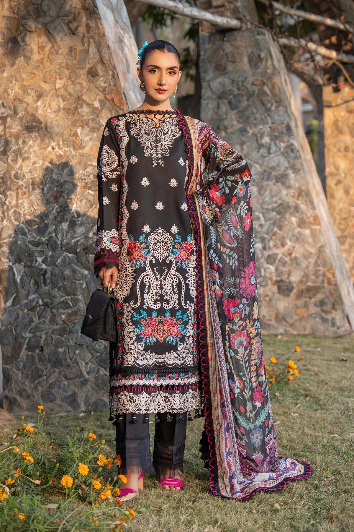 3 Piece - Unstitched Embroidered Premium Lawn