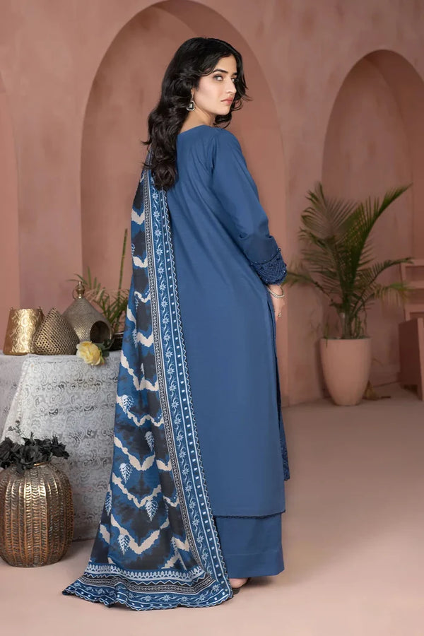 3 Piece - Embroidered Unstitched Khaddar Suit