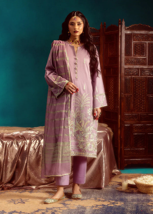 3 Piece - Cotton Silk Embroidered Suit