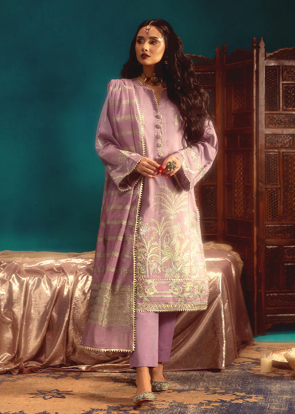 3 Piece - Cotton Silk Embroidered Suit