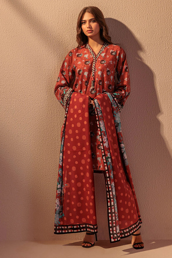 3 Piece - Printed Cotton Suit